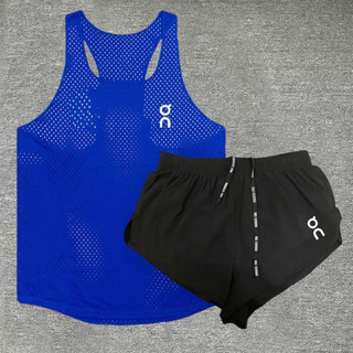 On Track and Field Sports Student Training Quick-Drying Sports Suit Men's Marathon Running Mesh Vest with Lining Shorts Sf3P VYMY