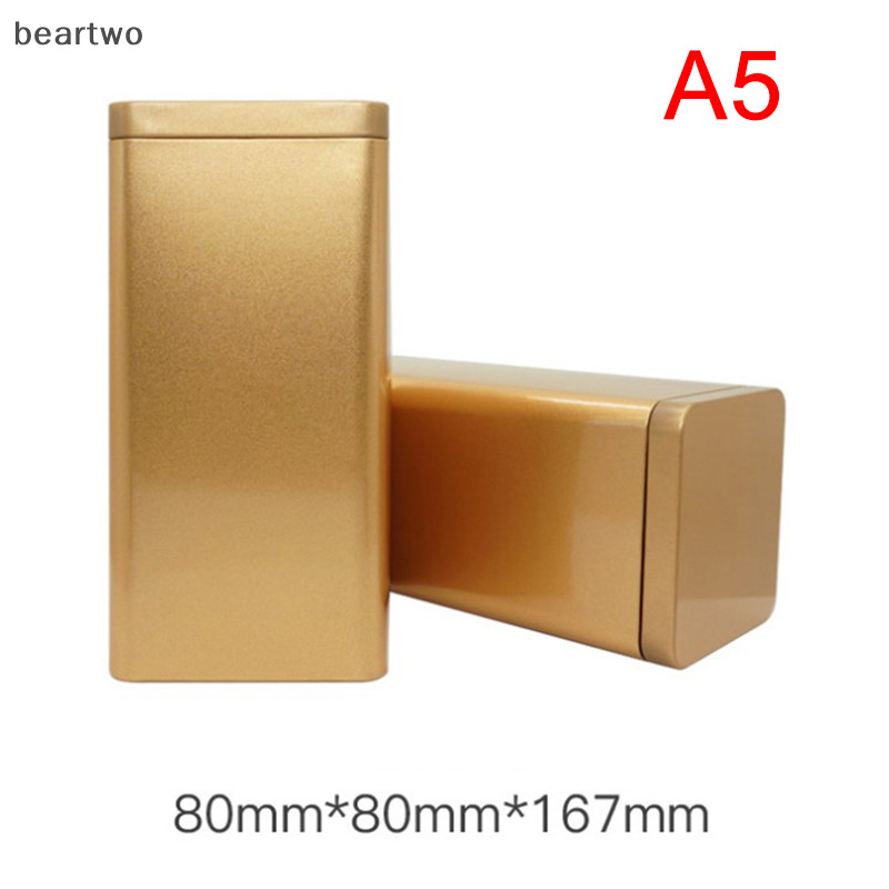 < Beartwo > 1 Cái Lon Trà Hộp Bảo Quản Bao Bì Kim Loại Vuông Lọ thiếc Nhỏ Đẹp