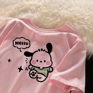 2024 Dễ Thương Nhật Bản Áo Thun Pochacco Cho Bé Trai Và Bé Gái Rời Phù Hợp Với Mùa Hè Playwear Top