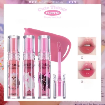 FLORTTE Lip Gloss Honey Oil Tender Glaze Makeup Lip honey Lip oil glaze Natural essence honey gloss YNLK