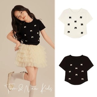 A81-[tomnaukids] Áo thun cộc tay đính nơ cho bé gái size từ 8-30Kg