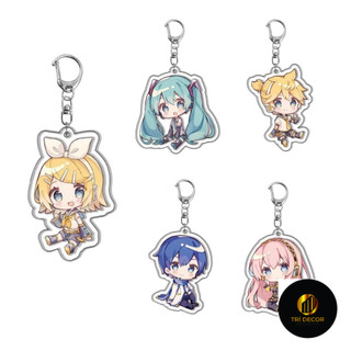 Móc Khoá, Standee, Tranh Kính Mô Anime Hatsune Miku Megurine Luka Kagamine Rin Trang Trí Bàn Học, Làm Việc
