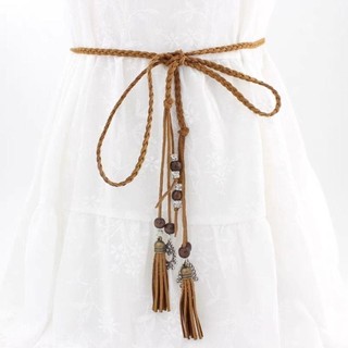 Thắt lưng NCE tua rua boho với dây bện cổ điển, phù hợp thời trang đa năng