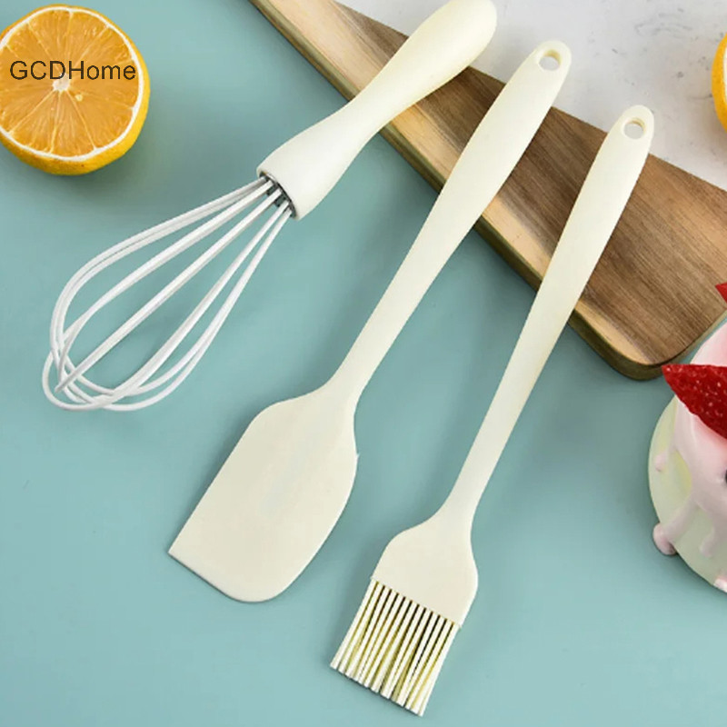 Gcdhome 3 Bộ Nướng Bánh Thực Phẩm Silicon Chịu Nhiệt Kem Cạp Trứng Đánh Mỡ Bàn Chải Nhà Bếp Bánh Nướng Dụng Cụ HOT