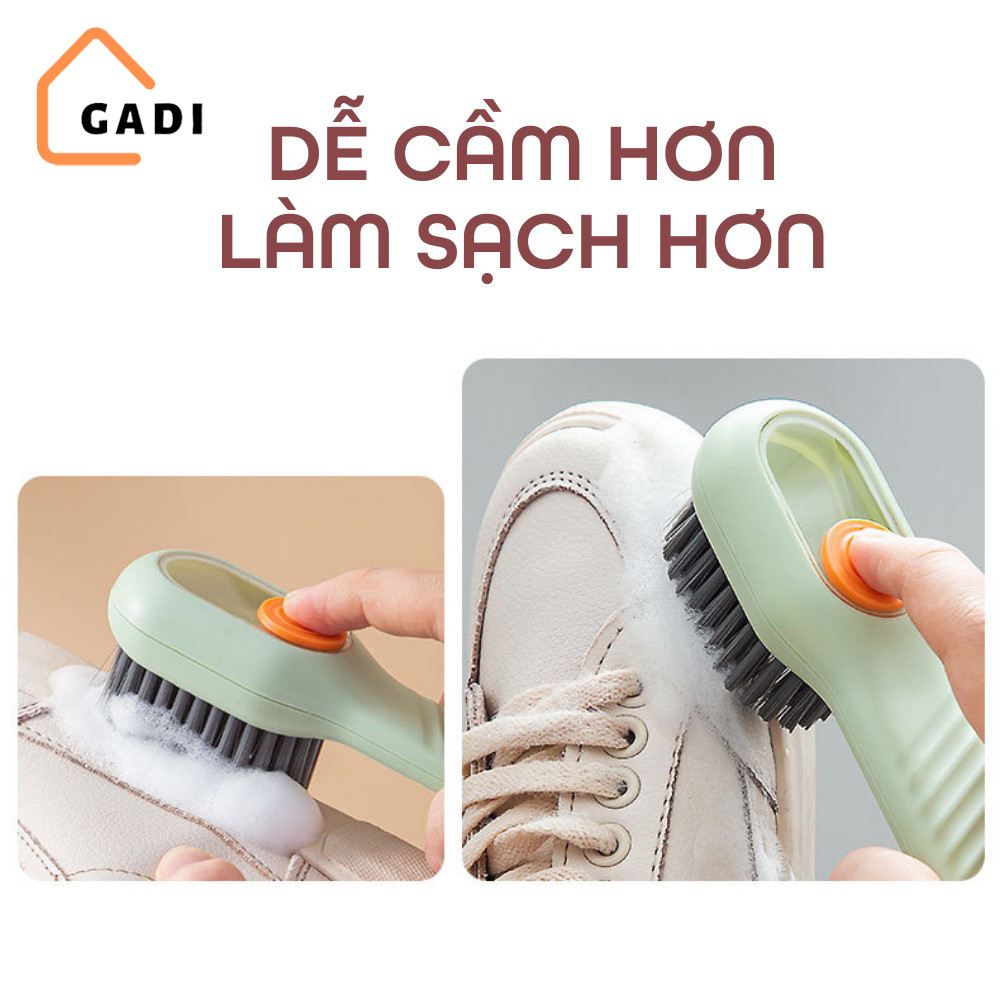Bàn Chải Vệ Sinh Có ngăn chứa nước giặt,  Bàn chải cọ rửa đa năng 3 trong 1 có hộc chứa xà phòng