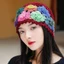 Mũ dệt kim rỗng hoa DARON, Mũ beanie móc đầy màu sắc, Dệt len cổ điển rỗng Phong cách dân tộc Mũ chui đầu ngoài trời