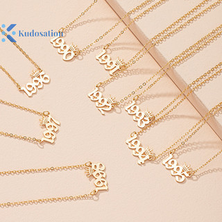 Kudosation Cá Tính Vương Miện Năm Sinh Vòng Cổ Ngày Đặc Biệt Năm Số Vòng Cổ Cho Nữ Năm 1980 Đến 2019 Sinh Cổ Trang Sức Thời Trang