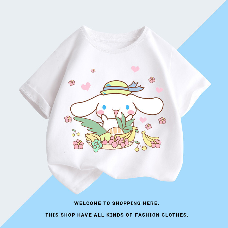 Áo thun trẻ em hoạt hình cinnamoroll Áo Thun thường ngày cho bé gái và bé trai thời trang hàng đầu