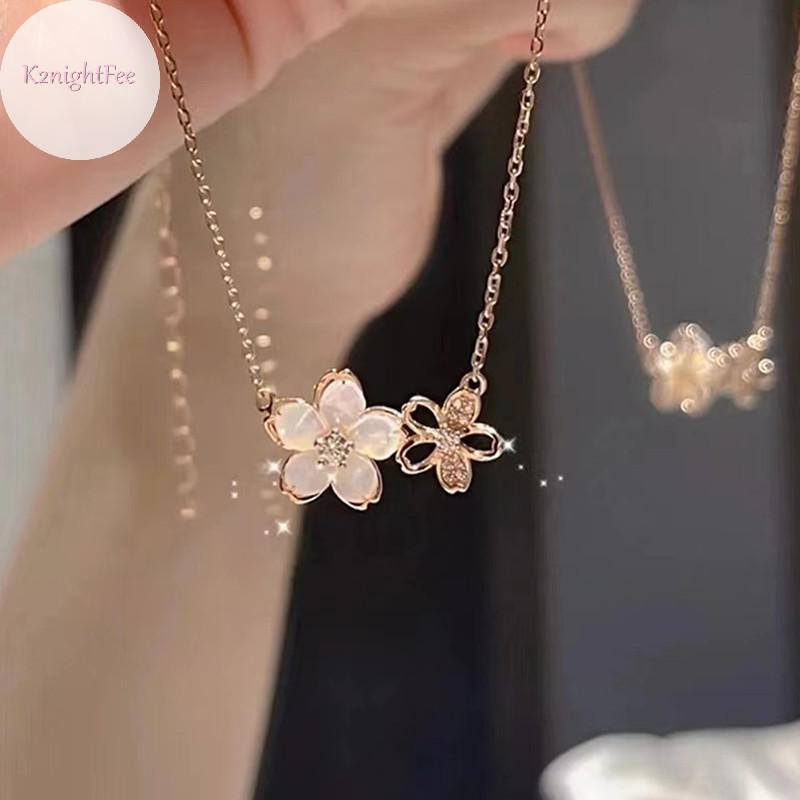 K2nightfee Thanh Lịch Tinh Tế Zircon Hoa Anh Đào Vòng Cổ Dành Cho Nữ Cô Gái Hoa Thời Trang Choker Vòng Cổ Trang Sức Dự Tiệc Phụ Kiện Quà Tặng VN