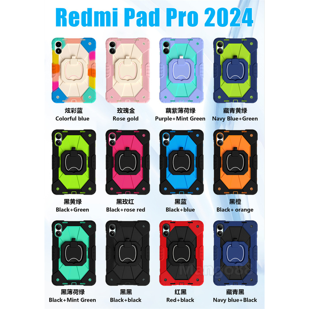 Ốp Lưng Cho Redmi Pad Pro 12.1 2024 Xiaomi Poco Pad 12.1inch Máy Tính Bảng Trẻ Em Dây An Toàn Trẻ Em Vỏ Chống Sốc Phụ Kiện An Toàn Cầm Tay Bảo Vệ