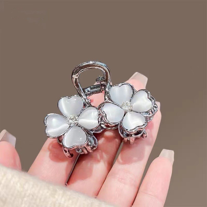 Mauropoli [Sẵn Sàng] Tính Khí Mắt Mèo Hoa Kim Loại Kẹp Tóc Nữ Giác Quan Cao Cấp Lấy Kẹp Lưng Đầu Nửa Tóc Trung Bình Kẹp Cá Mập Mũ Đội Đầu