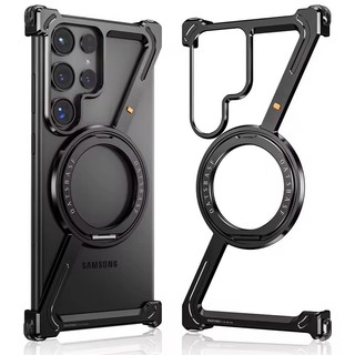 ốp lưng galaxy z fold 7 Điện Thoại Từ Tính Cho Samsung Galaxy Z Fold 6 5 W24 S25 Ultra S24 + S24 Vỏ Bảo Vệ Điện Thoại Mỏng Kim Loại Có Giá Đỡ Xoay 360