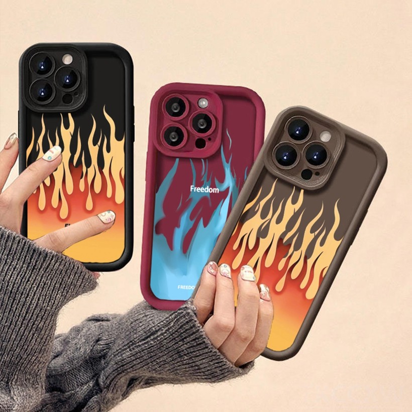 Ốp điện thoại thời trang Angel Eye Cool Blue Red Flame cho Redmi K70 K60 K50 K40 Pro K70E K60 K50 Ultra K40S Vỏ bảo vệ dày