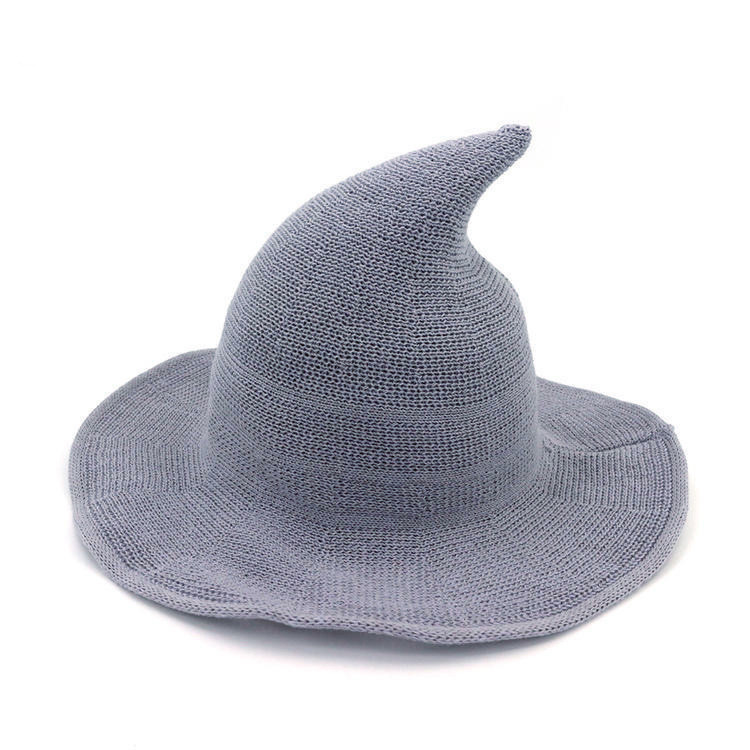 Sợi Cotton Đan Phù Thủy Halloween Mũ Phù Thủy Steple Có Thể Gập Lại Mũ Ma Thuật