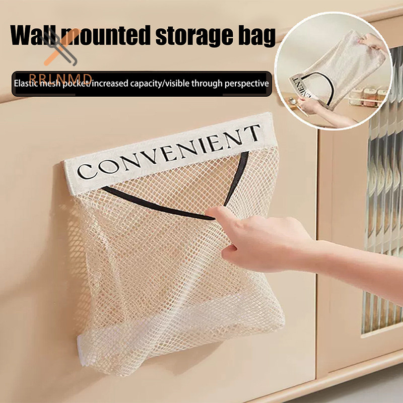 Rrlnmd > 1 Túi Lưới Treo Lưu Trữ Nhà Bếp Túi Đựng Rác Dụng Cụ Bảo Quản Treo Tường Dung Tích Lớn Túi Bảo Quản Bao Bì Túi Nhựa MỚI