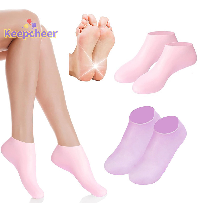 [Keepcheer] Tất chân dưỡng ẩm bằng silicon Massage chân Massage tẩy tế bào chết Tất Gel thoáng khí Loại bỏ da chết Dụng cụ chăm sóc bàn chân chống nứt nẻ [Mới]