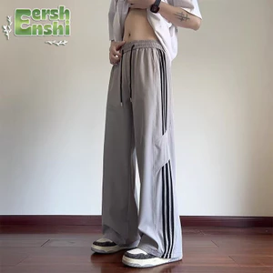 Quần âu nam EERSHENSHI sọc nhanh khô băng lụa mỏng dáng rộng quần thể thao ống rộng