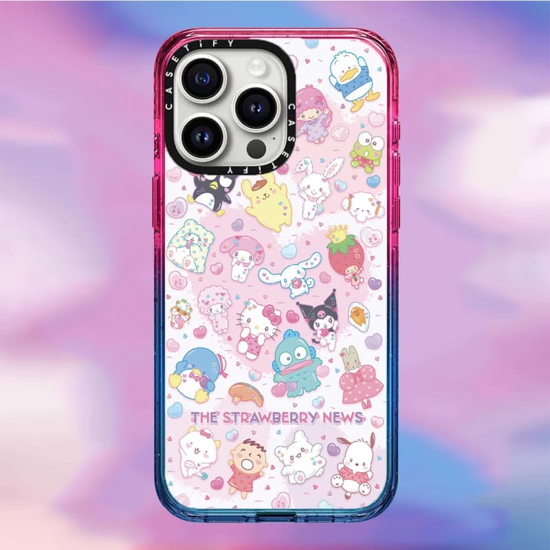 Casetify X The Strawberry News Ốp lưng Acrylic cứng hút từ tính cho Apple IPhone 12 13 14 15 16 Pro Max Plus có hộp