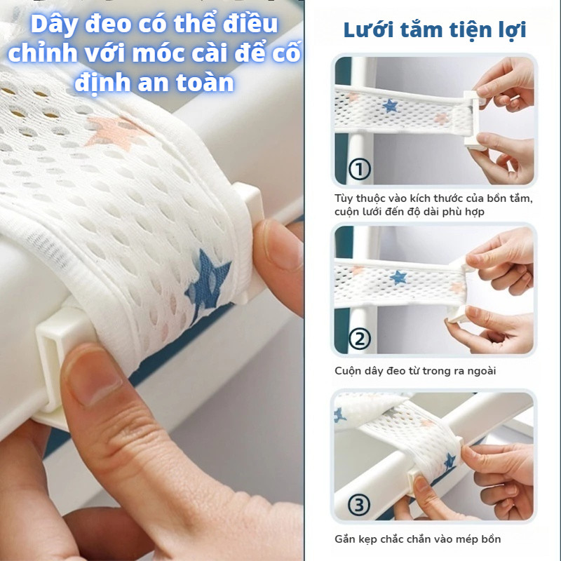 【SKISOPGO】Lưới Tắm Cho Bé， Chống Trượt Dễ Chịu，Lưới Tắm Cho Bé Sơ Sinh Cao Cấp Gấp Gọn Điều Chỉnh Kích Thước