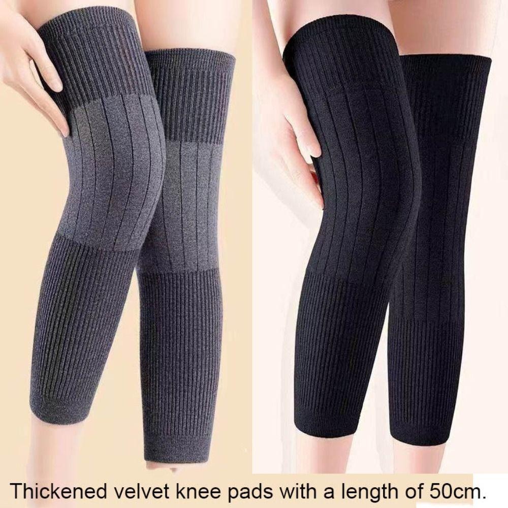 YMIFI Chân Ấm Áp, Đen / Xám Cashmere Len Nẹp Đầu Gối Miếng Lót, Chất Lượng Cao Bảo Vệ KneeCap Len Kneepad Đầu Gối