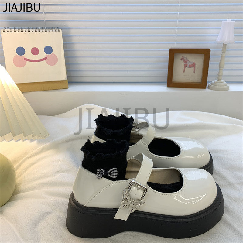 Size 34-46 Giày Nữ Cỡ Lớn 45 Giày Da Mũi Tròn Chống Trượt 44 Giày Đi Học Màu Đen 43 Korean Fashion Platform Mary Jane Shoes 42 Giày Công Chúa Cosplay Giản Dị Phong Cách Anh Quốc Japanese JK Uniform Beige Lolita Doll Shoes Giày Ngón Chân Cái Giày Khiêu Vũ