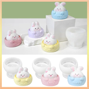 Khuôn Silicon Thỏ 3D Cho Bánh Pudding DIY, Sôcôla, Kẹo, Món Tráng Miệng, Xà Phòng, Nến Thơm, Thạch Cao, Đất Sét Polymer