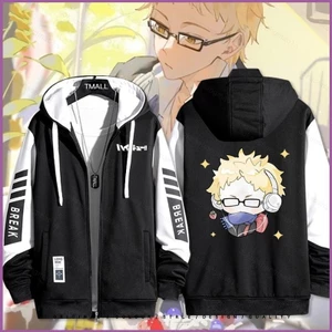 5y Haikyuu Kei Tsukishima adashi Yamaguchi áo khoác dây kéo Áo khoác cardigan áo len Unisex dài tay Top Cosplay