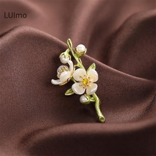 Luimo Vintage Tính Khí Xanh Hoa Nhài Thổ Cẩm Dành Cho Nữ Cây Hoa Ngọc Trai Xòe Chống Tiếp Xúc Pin Phụ Kiện Món Quà Trang Sức SBS