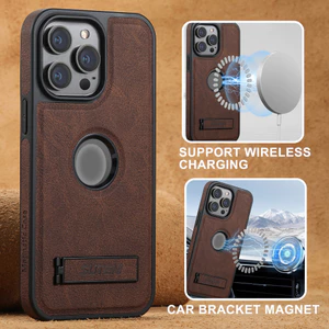 Ốp điện thoại từ tính da PU cao cấp nhẹ sang trọng cho iPhone 16 15 14 13 12 Pro Max iP 14 / 15 / 16Plus Vỏ chống sốc Bảo vệ mặt sau cứng Vỏ viền mềm