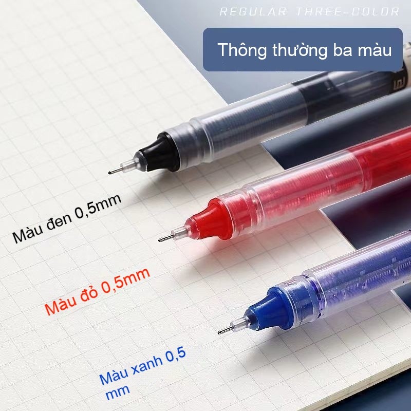 Bút Gel Ống Mực Nước Lớn Muji Mực Nhanh Khô Ngòi 0.5mm Bút Bi Nước Học Tiếng Trung