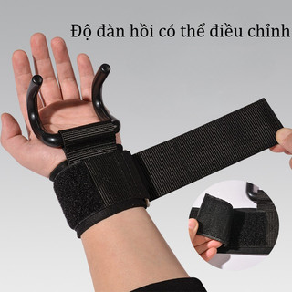 Quấn Cổ Tay Có Móc, Hỗ Trợ Tập Tạ Bền Chắc, Giảm Chấn Thương, Thoáng Khí, Chống Mài Mòn, Unisex