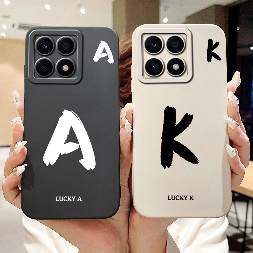 Honor X8A CRT-LX1 CRT-LX2, CRT-LX3 Vỏ Điện Thoại Honor X8A Ốp Lưng Chữ Thời Trang Đơn Giản Thiết Kế Họa Tiết A-Z Ốp Lưng Chống Sốc Silicon
