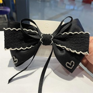 Retro Tóc Nơ Kẹp Nhiều Lớp Nơ Kim Cương Giả Trái Tim Tình Yêu Barrettes Mùa Xuân Kẹp Tóc Phụ Kiện Cho Dự Tiệc