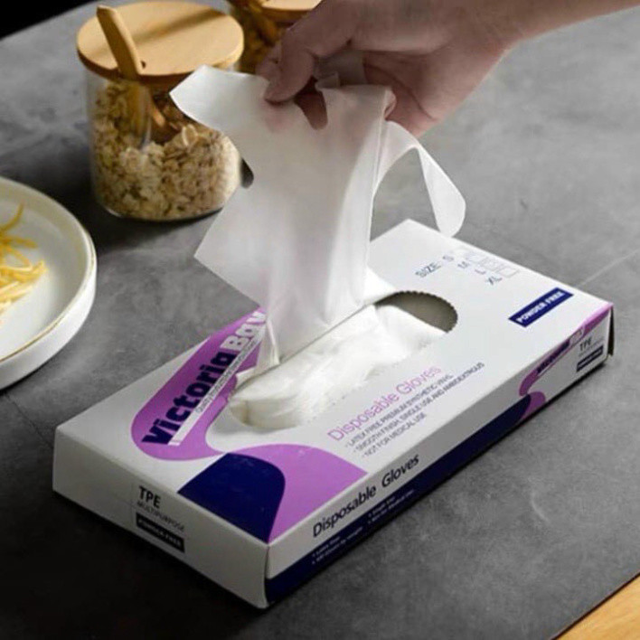 Hộp 100 Găng Tay Mỏng, Siêu Dai, Dùng 1 Lần, Nấu Ăn Và Làm Bếp, Vệ Sinh, Tiện Dụng Cho Không Gian Bếp DT051
