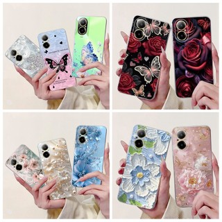 Dành Cho Realme C67 4G Vỏ RMX3890 Vỏ Bướm Silicon Mềm Trong Suốt TPU Chống Sốc Ốp Lưng Cho RealmeC67 C 67 4G