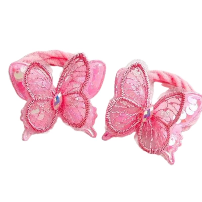 Ở Đàn Hồi Bướm HairBands Đuôi Ngựa Giá Đỡ Dây Buộc Tóc Scrunchy Blingbling Nơ