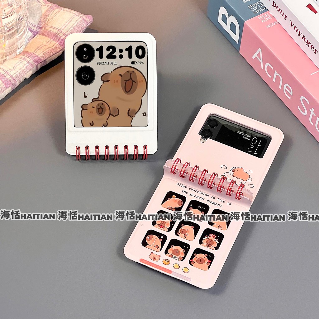 Ốp Điện Thoại Notebook Sáng Tạo Thích Hợp Cho Samsung Galaxy Z Flip 7 6 5 4 3 5G Hoạt Hình Dễ Thương zflip7 FE N3Flip MixFlip 2 Vỏ Bảo Vệ
