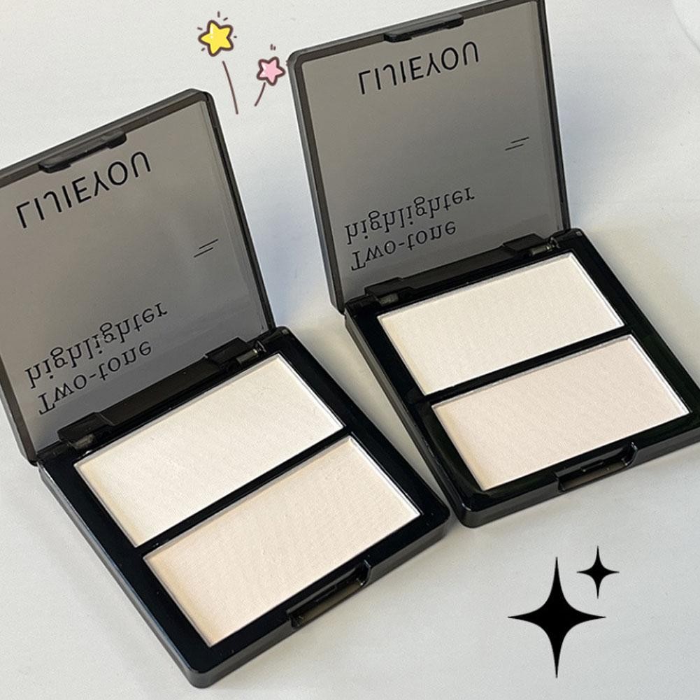 Bảng highlighter hai màu Trái Matte Finish Right Face Highlighter Middle Shadow Eyes E7z5