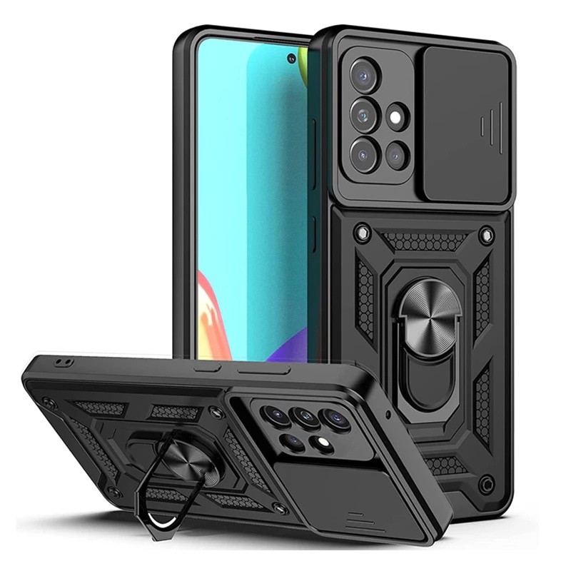Ốp Bảo Vệ Camera Giáp Chống Sốc Samsung Galaxy A71 A51 A31 A21S A72 A52 A52S A54 A34 A24 A14 A04S A04 4G 5G Vỏ Xe Từ Tính Nhẫn Đứng Đẩy Kéo Bảo Vệ