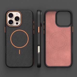 Bao Da Từ Tính Cho IPhone 11 12 13 14 15 16 Pro Max Sạc Không Dây Vỏ Điện Thoại Chống Sốc