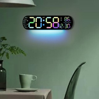 Đồng hồ báo thức kỹ thuật số LOVIVER LED, ngày báo thức, treo tường, độ sáng điều chỉnh, dùng cho phòng ngủ, văn phòng, phòng tập