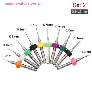 Toplanswatchstore 10 Cái / bộ 0.1 Mm-1.2 Mm Chất Lượng Cao Hợp Kim Cứng In PCB Bảng Mạch Carbide Micro Khoan Bits Tool 0.1mm 1.2mm VN