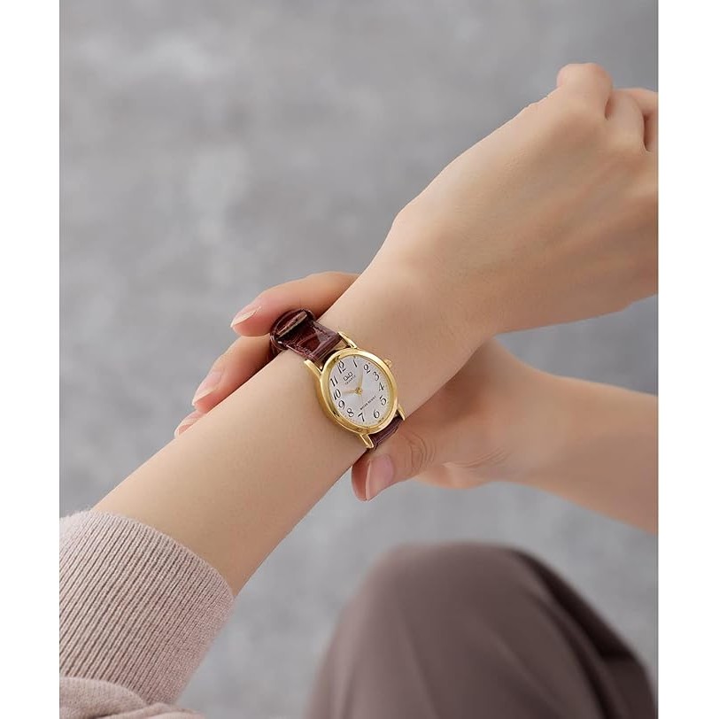 Đồng Hồ Nữ Citizen Q&Q Model VZ89 Series Mặt Bầu Dục, Dây Da Thanh Lịch Thời Trang - Chính Hãng