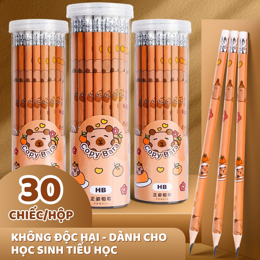 Bút Chì HB Cho Học Sinh Tiểu Học - Chì Viết Thân Tròn Chống Mỏi Tay, Ngòi Bền, Tẩy Xóa Dễ Dàng