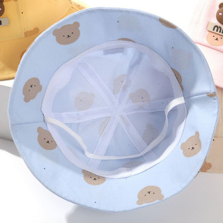 Mũ chống nắng cotton cho trẻ sơ sinh, Mềm Mại, Thoáng Khí, Thiết Kế Dễ Thương, Đính Gấu Xinh