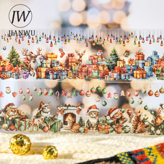 JIANWU 65mm * 200cm Ngày Giáng Sinh Series Vintage Cây Ánh Sáng Phong Cảnh Chất Liệu Cắt Băng PET Sáng Tạo DIY Tạp Chí Văn Phòng Phẩm