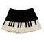 Treeling Nữ Sinh Eo Xếp Ly Một Dòng Mini Váy Vintage Thẩm Mỹ Piano Chìa Khóa In Hình loe Ngắn Skater Váy