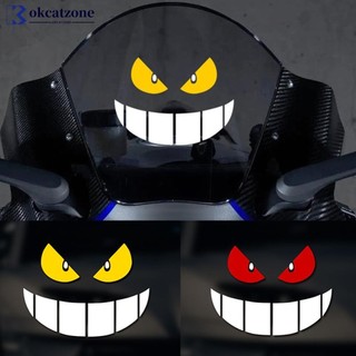 OKCATZONE Xe Máy Dán Mắt Quỷ Mũ Bảo Hiểm Fairing Phía Sau Cửa Sổ Trang Trí Decal Phản Quang Điện Dán S M L B2R9