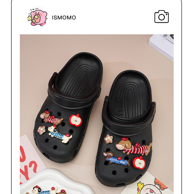 Thích hợp cho Crocs Apple Dachshund Puppy dễ thương, hoa giày cao cấp, phụ kiện lỗ khóa có thể tháo rời, ins