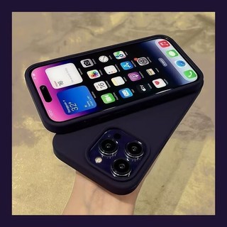 Mềm Mờ Lỏng Silicon Bảo Vệ Ống Thích Hợp Cho IPhone11 12 13 14 15 16 Pro Max 14 15 16 Plus Kẹo TPU Vỏ Bảo Vệ Lỗ Lớn  Màu Xám